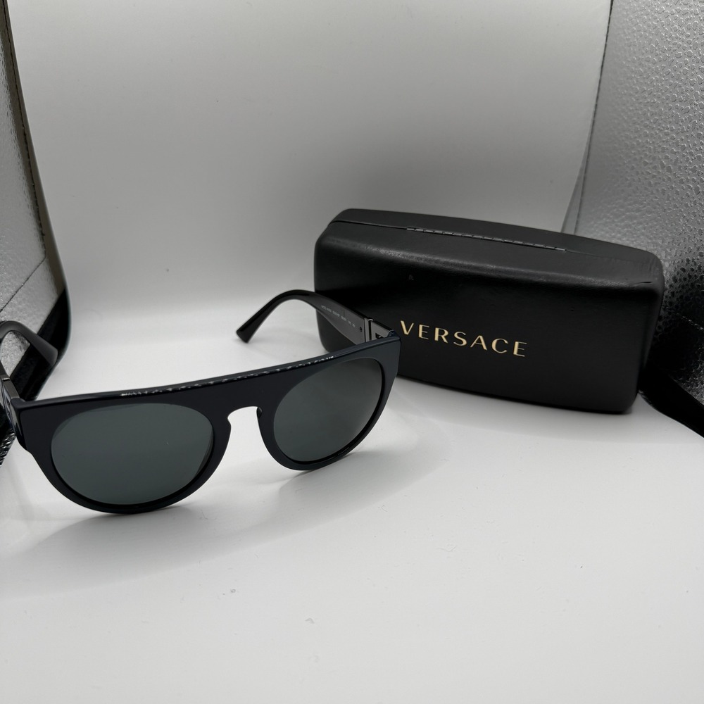 Versace MOD 4333 5230/87 Dark Blue Greca Logo Sunglasses Made in Italy